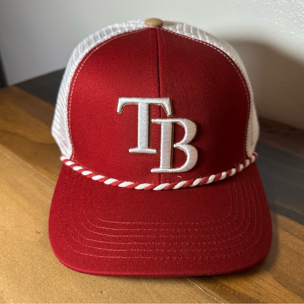 Tampa Bay Rays Crimson Red Melonwear Trucker Snapback Rope Hat TB New